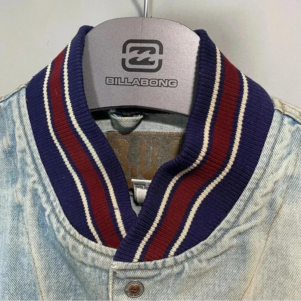 Vintage U.M. B-54 Equipment VTG Men's Denim Varsity Jacket Size Medium - Picture 10 of 16